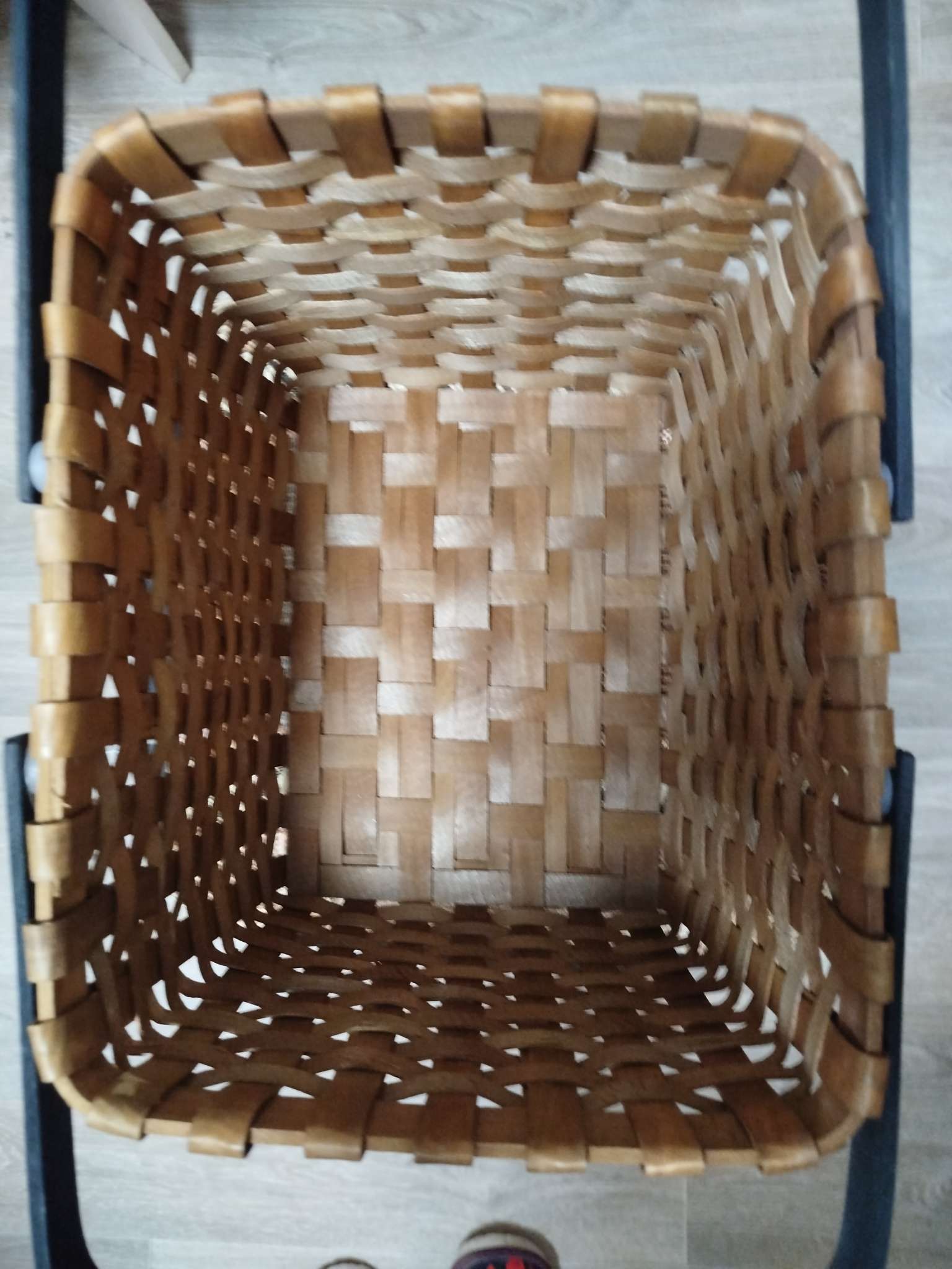 Фотография покупателя товара Корзина плетёная для хранения, 28×23×16 см, ручка h=15 см, секвойя, коричневая - Фото 1