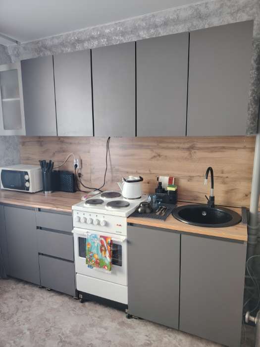 Фотография покупателя товара Кухонный гарнитур для маленькой кухни «Мори», 1500×600 мм, цвет графит - Фото 1