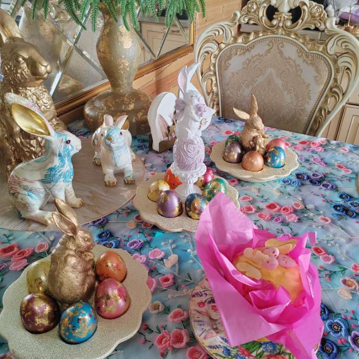 Фотография покупателя товара Фигурка полистоун TAKE IT EASY «Весенний зайчик», лежит, 10×19×12 см - Фото 1