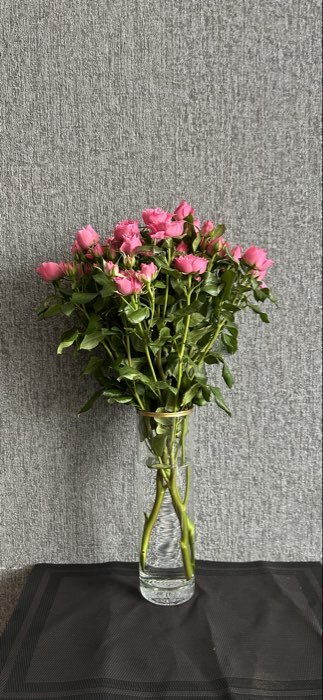 Фотография покупателя товара Ваза для цветов FLORA, c золотой отводкой, 7.5×26.5 см, стекло, прозрачная - Фото 1
