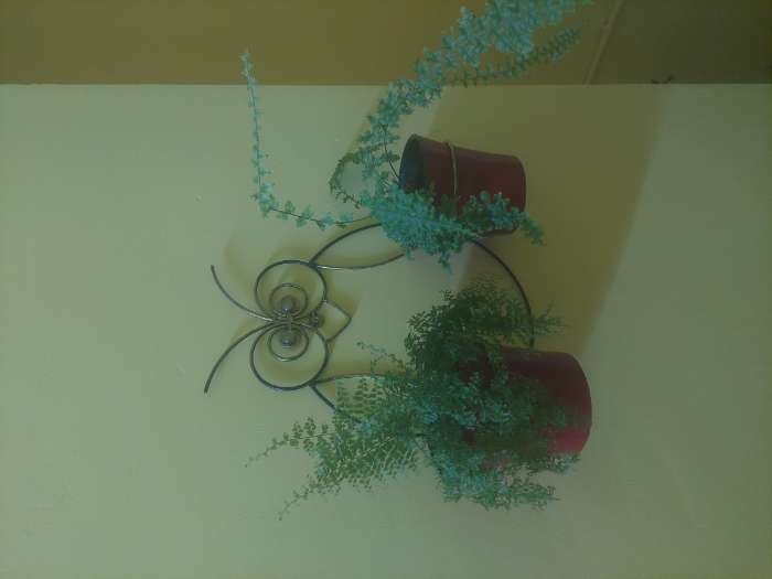 Фотография покупателя товара Кашпо для цветов со вставкой «Арте», 2 л, цвет красно-чёрный - Фото 1