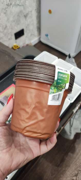 Фотография покупателя товара Горшок для рассады, 500 мл, d=11 см, h=8 см, мягкий пластик, терракот, Greengo - Фото 2