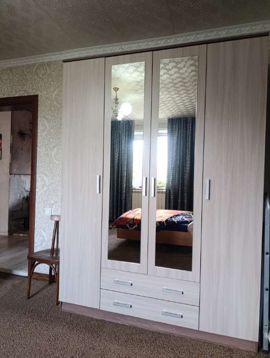 Фотография покупателя товара Шкаф прямой четырёхстворчатый «Квадро», 2 ящика, 1600×487×2200 мм, цвет графит - Фото 3