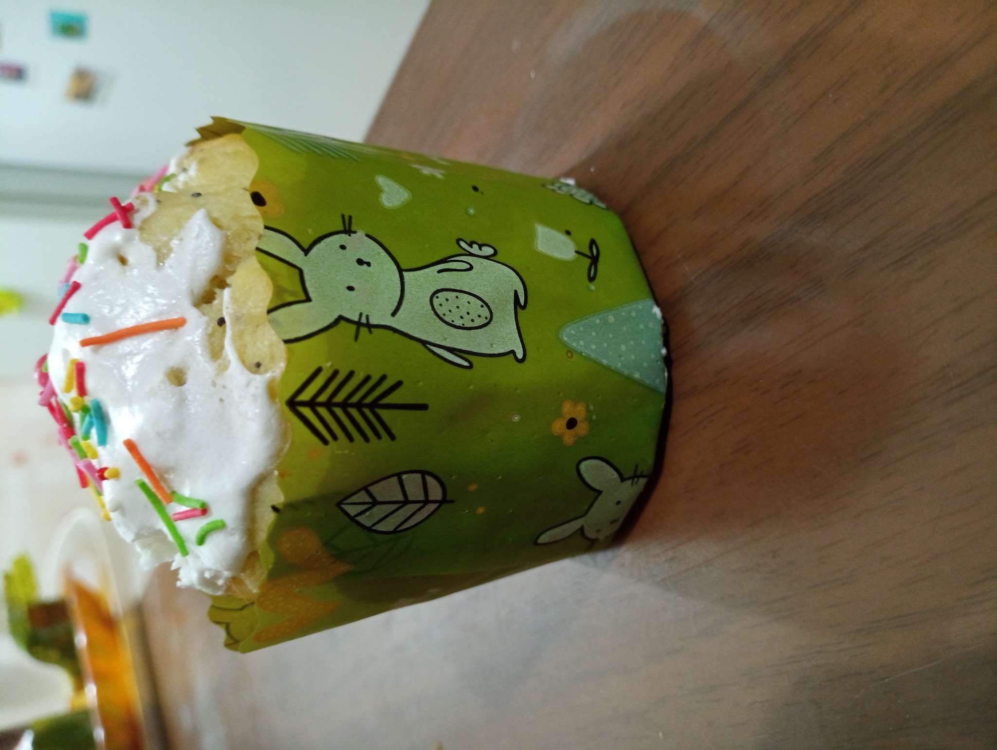 Фотография покупателя товара Формы для выпечки кулича бумажные «Зайки в лесу», одноразовые, набор 10 шт., 7×6 см, зелёные - Фото 1