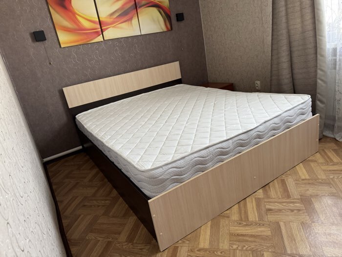 Фотография покупателя товара Кровать односпальная «Юнона», 800×2000 мм, цвет венге/дуб - Фото 1