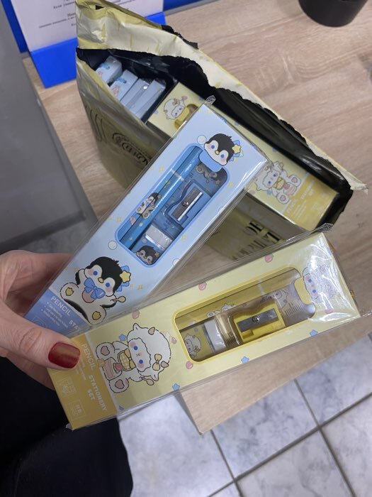 Фотография покупателя товара Набор канцелярский Calligrata,5 предметов, голубой - Фото 1