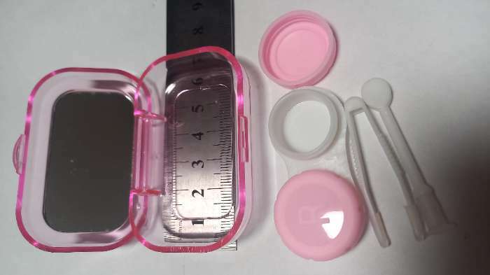 Фотография покупателя товара Набор для контактных линз, в футляре с зеркалом, 4 в 1, цвет МИКС