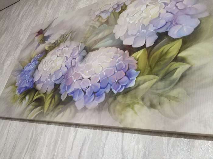 Фотография покупателя товара Картина на холсте "Цветы гортензии" 60*100 см