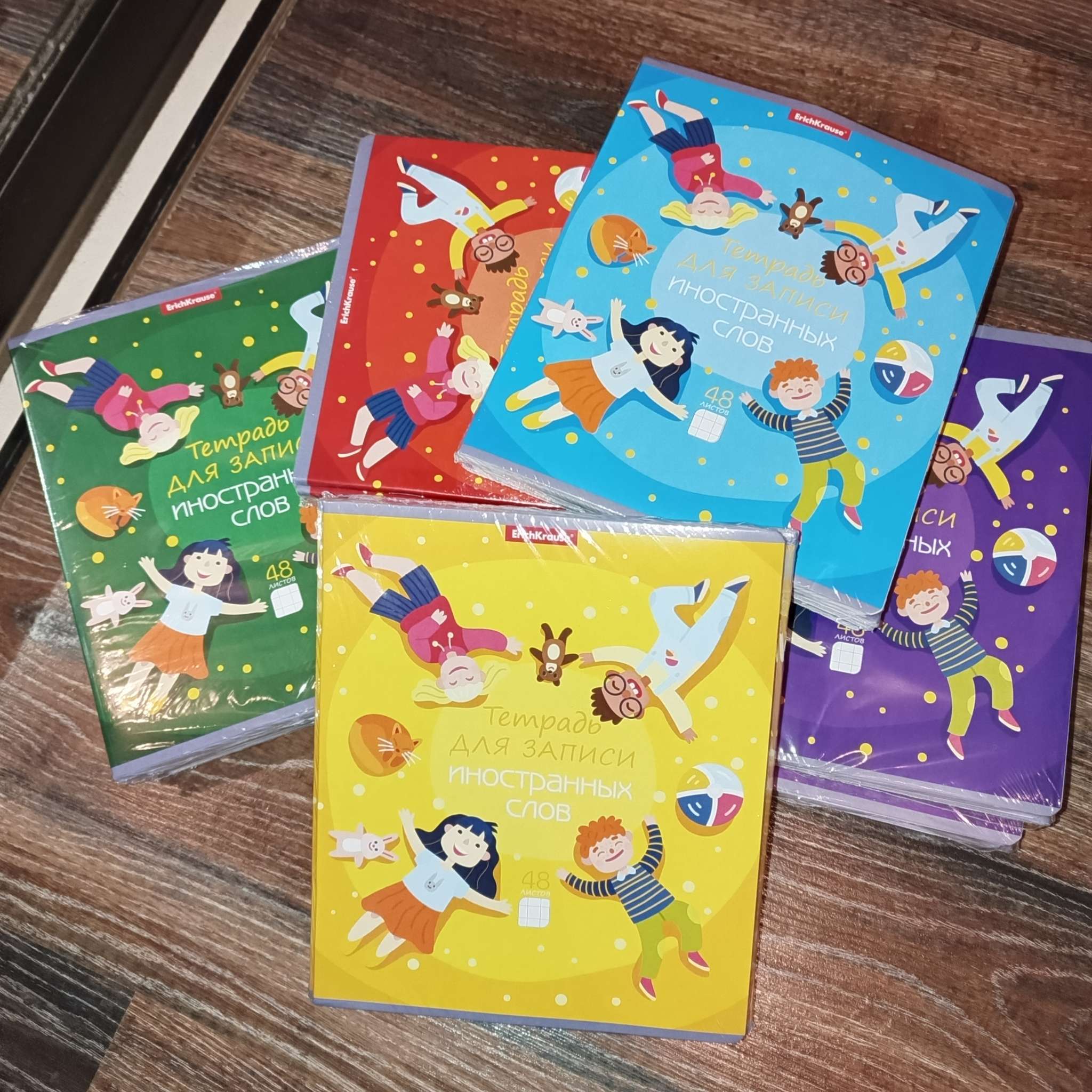 Фотография покупателя товара Тетрадь для записи иностранных слов, 48 листов, в линейку, ErichKrause Friendship, три столбца: слово, транскрипция, перевод, МИКС - Фото 1