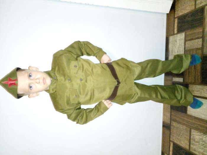 Фотография покупателя товара Костюм военного, гимнастёрка, ремень, пилотка, брюки, 5-7 лет, рост 122-134 см - Фото 5
