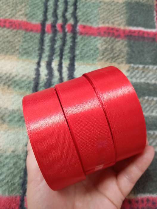 Фотография покупателя товара Лента атласная, 12 мм, 23±1 м, красная №26 - Фото 1