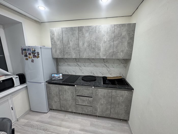 Фотография покупателя товара Кухонный гарнитур прямой «Челси №2», 2000 мм, цвет белый глянец/дуб крафт/кастилло - Фото 1