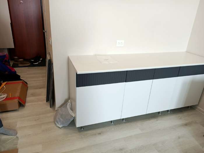 Фотография покупателя товара Кухонный гарнитур прямой «Престиж», с столешницей, 2000 мм, цвет белый глянец/графит софт МДФ - Фото 47