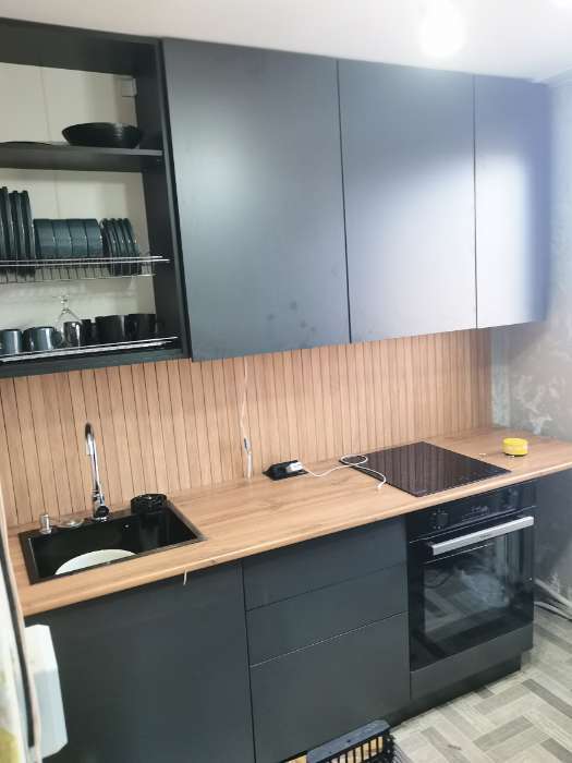 Фотография покупателя товара Кухня прямая «Дели», со столешницей, 2200×600 мм, цвет антрацит/дуб вотан/дуб крафт/антрацит - Фото 1