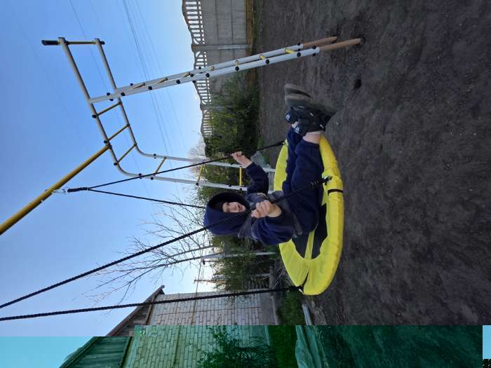 Фотография покупателя товара Детский спортивный комплекс уличный «Богатырь Плюс 2», качели гнездо - Фото 1