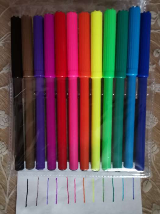 Фотография покупателя товара Фломастеры 12 цветов, вентилируемый колпачок, блистер - Фото 1