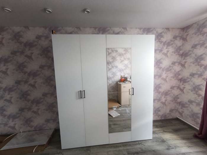 Фотография покупателя товара Шкаф четырехстворчатый «Горизонт», с зеркалами, 1800×570×2072 мм, цвет белый/белый - Фото 52