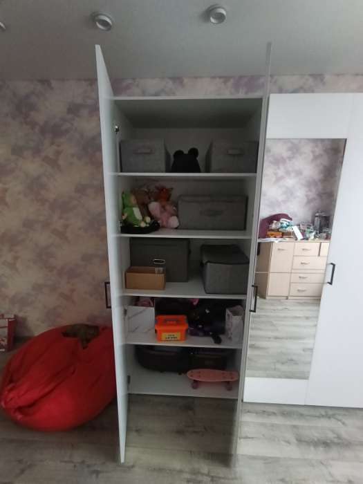 Фотография покупателя товара Шкаф четырехстворчатый «Горизонт», с зеркалами, 1800×570×2072 мм, цвет белый/белый - Фото 56