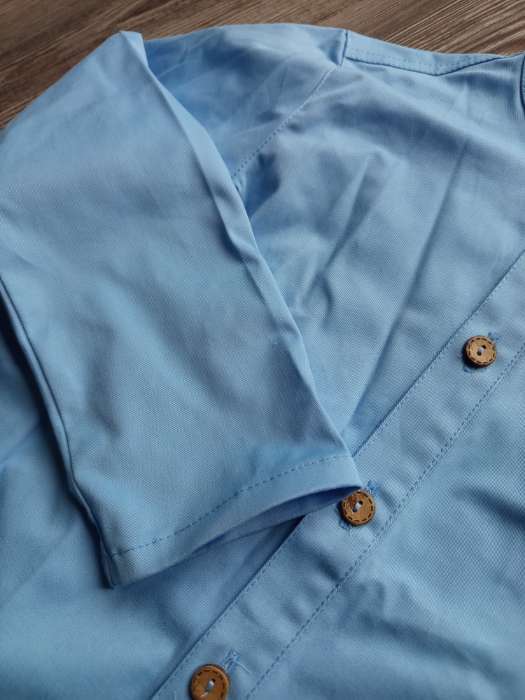 Фотография покупателя товара Рубашка джинсовая для мальчика KAFTAN, голубая, размер 34 (122-128 см) - Фото 3