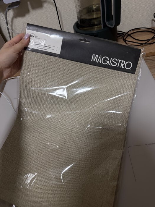 Фотография покупателя товара Салфетки сервировочные на стол Magistro, 2 шт., хлопок, 45×30 см, бежевые - Фото 1