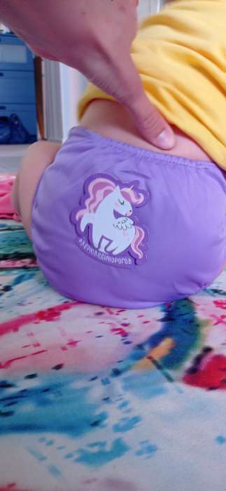 Фотография покупателя товара Многоразовый подгузник «Верю в единорогов» цвет фиолетовый - Фото 2