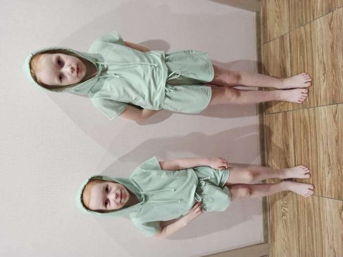 Фотография покупателя товара Комплект для девочки (топ, шорты) MINAKU: Casual Collection цвет оливковый, рост 116 - Фото 7