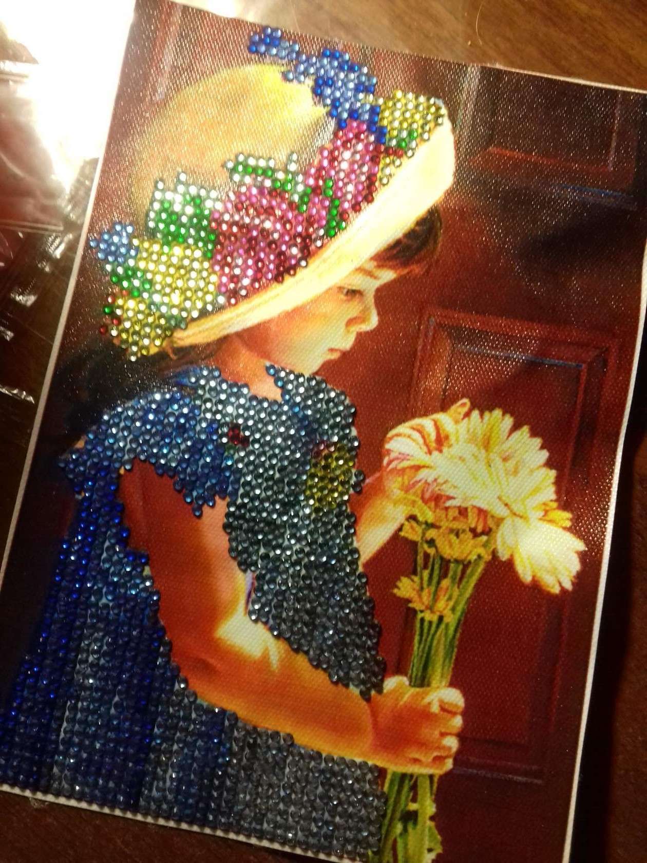 Фотография покупателя товара Алмазная мозаика с частичным заполнением на холсте «Девочка», 15 х 21 см