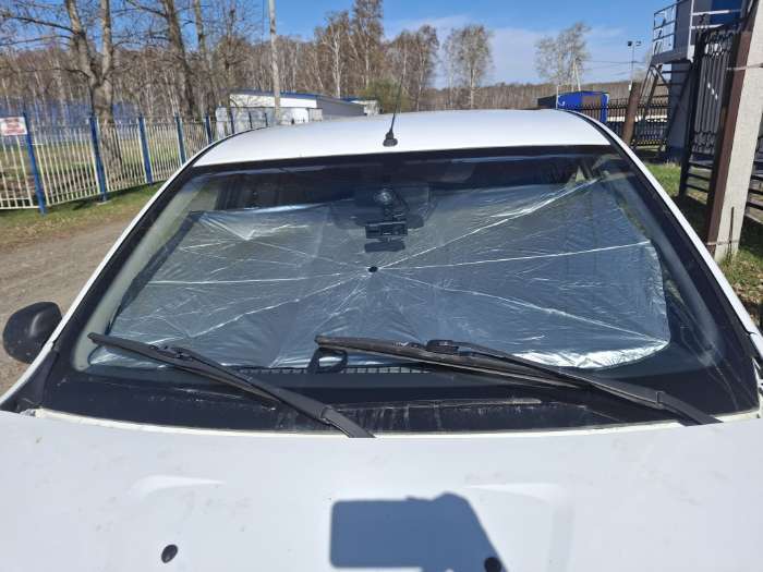 Фотография покупателя товара Экран солнцезащитный Cartage на лобовое стекло, зонт, 136×79 см - Фото 1