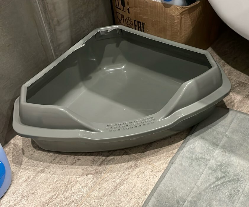 Фотография покупателя товара Туалет треугольный 56 х 42 х 17 см, серый FIX - Фото 3