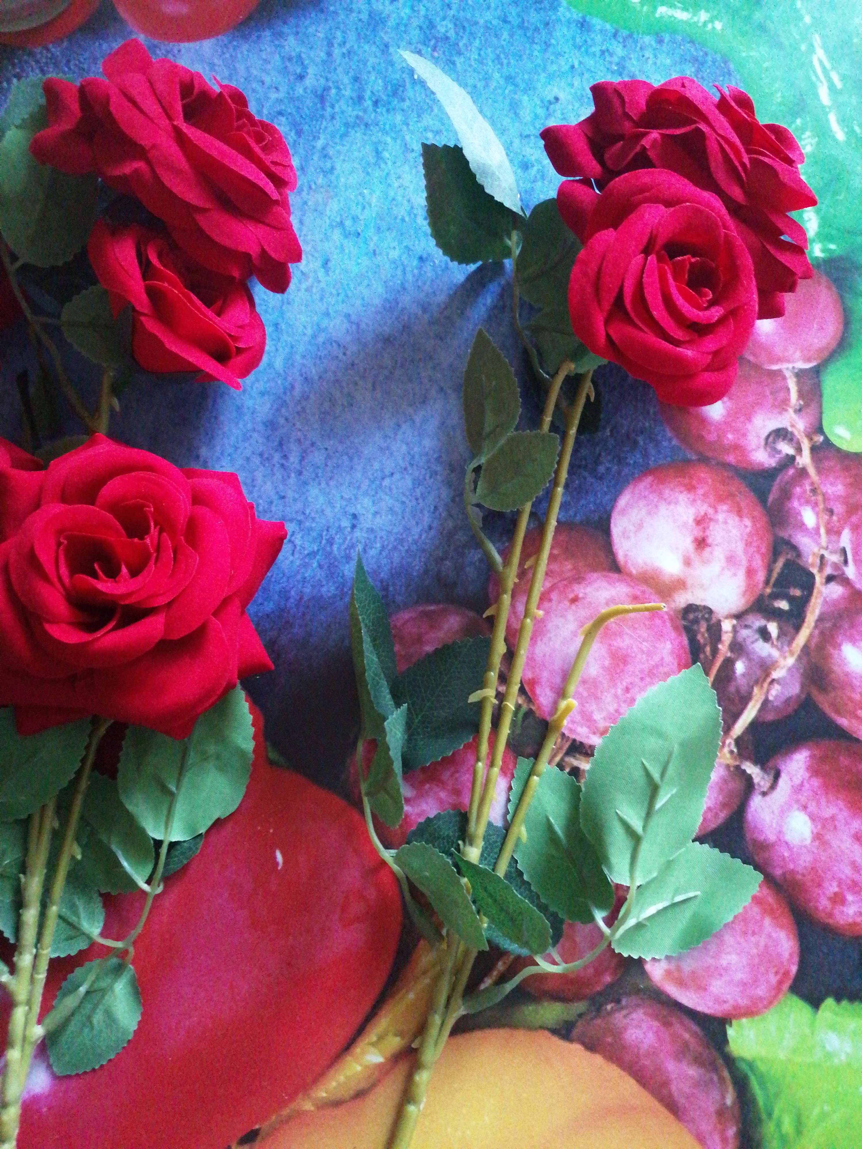 Фотография покупателя товара Цветы искусственные "Роза триада" 7х62 см, красный - Фото 3