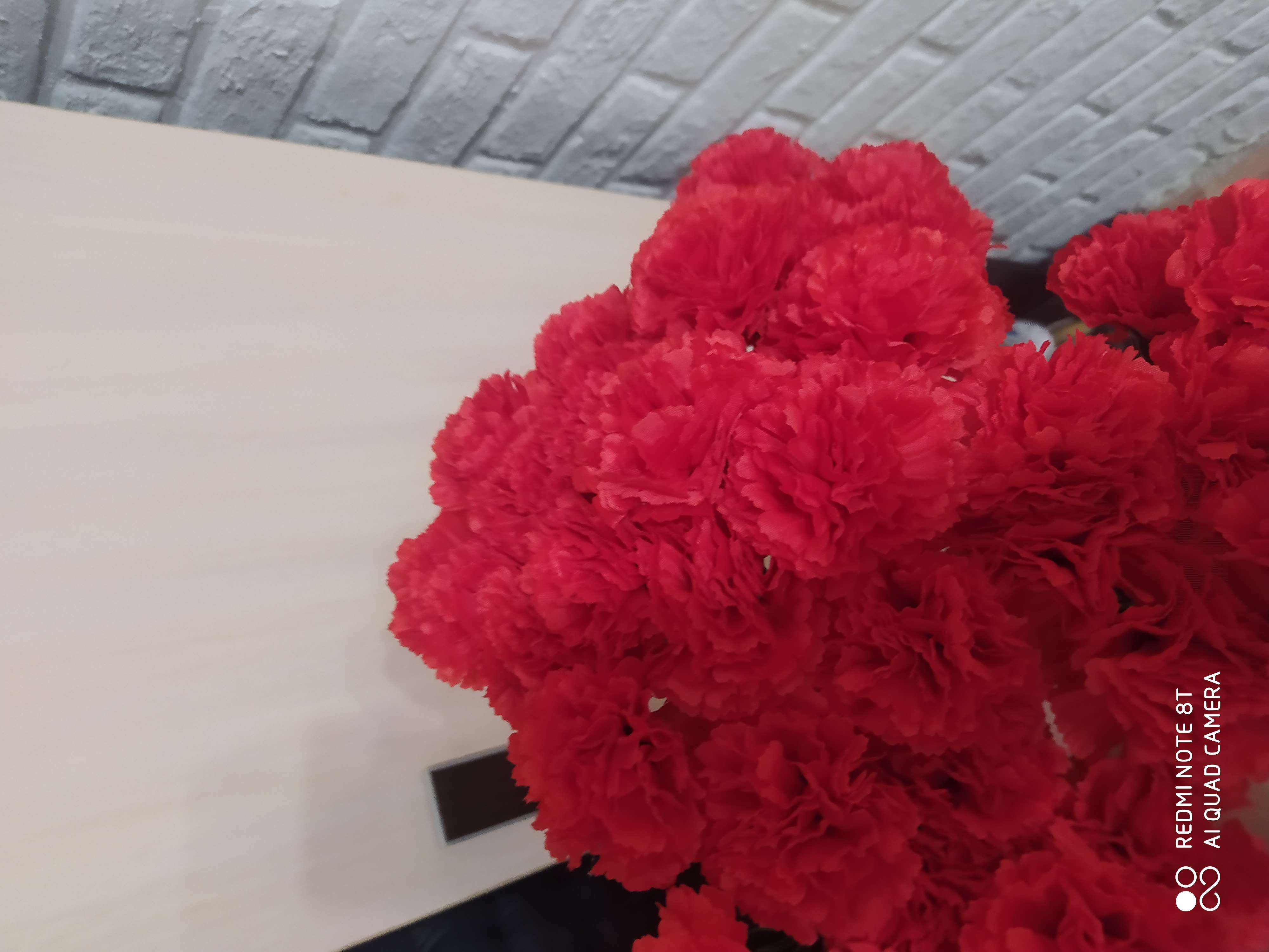 Фотография покупателя товара Цветы искусственные "Гвоздика" 37 см, красный - Фото 9