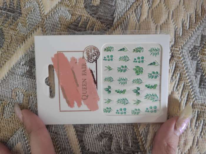 Фотография покупателя товара Слайдер - дизайн для ногтей «Листочки», фасовка 6 шт, цвет зелёный