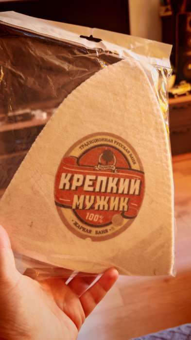 Фотография покупателя товара Шапка для бани и сауны «Крепкий мужик», полиэфир, шерсть - Фото 1