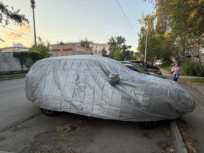 Фотография покупателя товара Тент автомобильный CARTAGE Standart, внедорожник, водонепроницаемый, 530×200×150 см - Фото 2