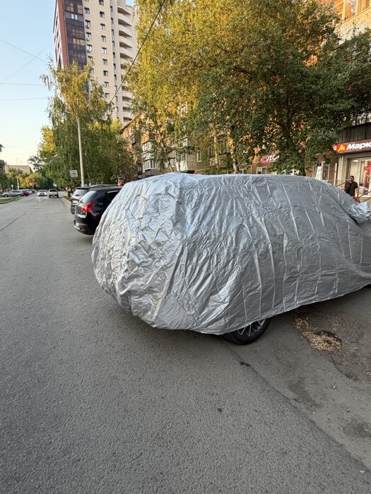 Фотография покупателя товара Тент автомобильный CARTAGE Standart, внедорожник, водонепроницаемый, 530×200×150 см - Фото 3