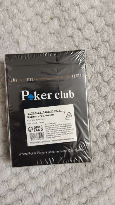Фотография покупателя товара Карты игральные пластиковые 54 шт. Poker Club, для игры в покер, 9×6 см, синяя рубашка - Фото 1