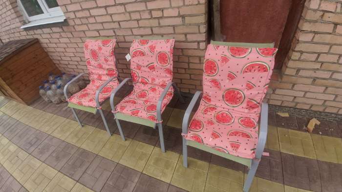 Фотография покупателя товара Подушка на уличное кресло «Этель» Арбузы, 50×100+2 см, репс с пропиткой ВМГО, 100% хлопок - Фото 1