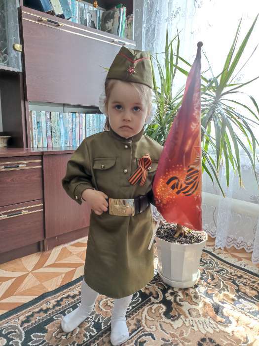 Фотография покупателя товара Карнавальный костюм военного для девочки, рост 152 см, р. 40 - Фото 2