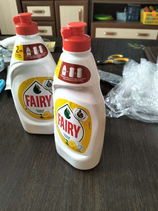 Фотография покупателя товара Средство для мытья посуды Fairy, гель, сочный лимон, 450 мл - Фото 1