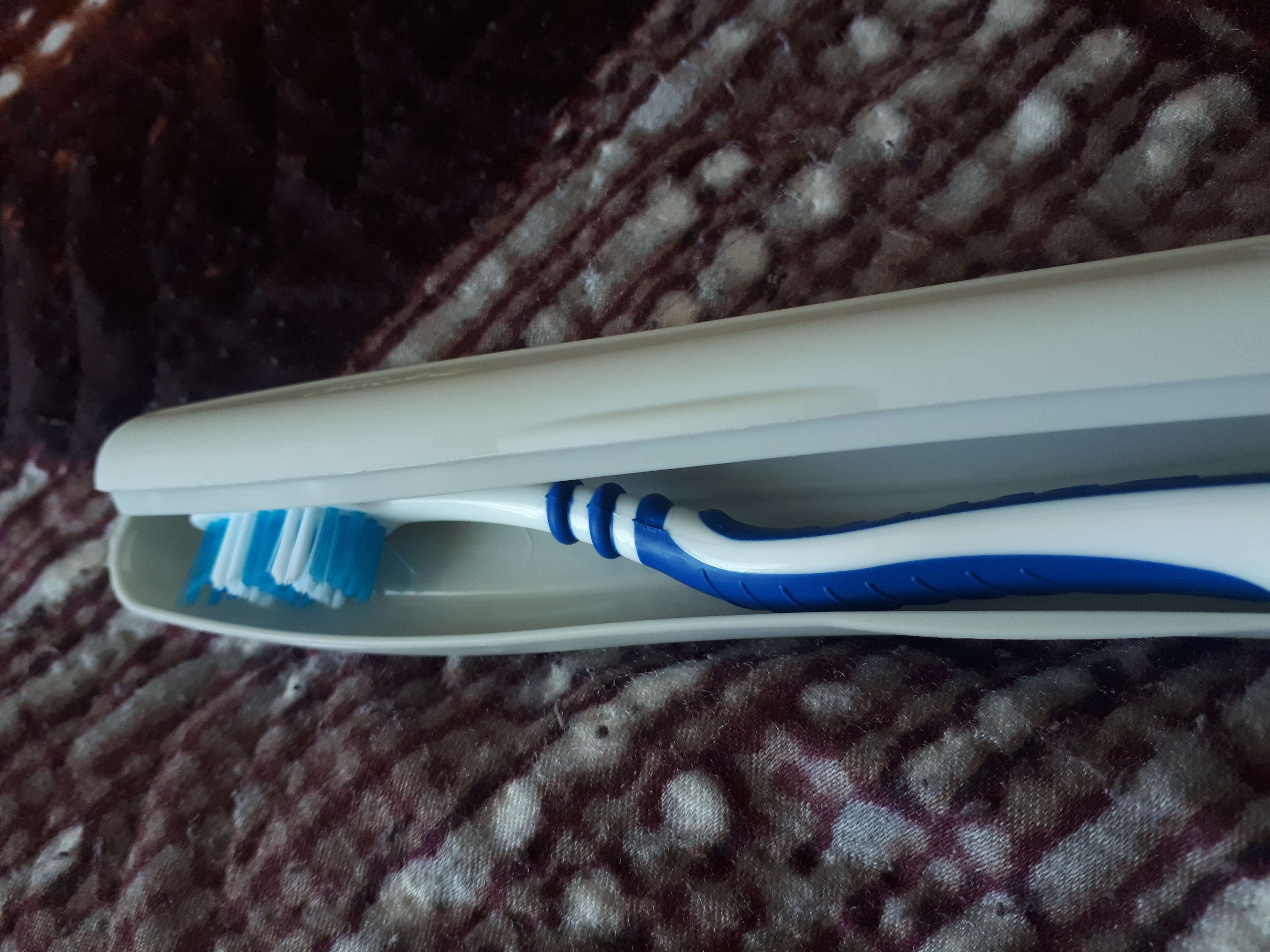 Фотография покупателя товара Футляр для зубной щётки, цвет серый - Фото 2