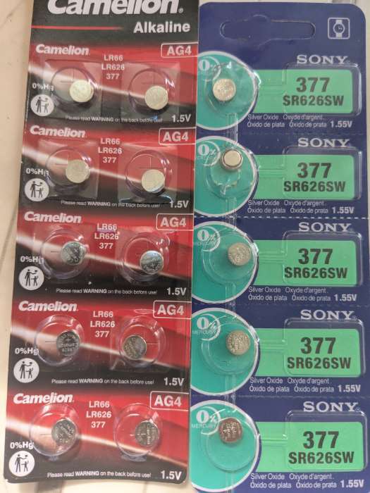 Фотография покупателя товара Батарейка алкалиновая Camelion Mercury Free, AG4 (377, LR626)-10BL, 1.5 В, блистер, 10 шт. - Фото 1
