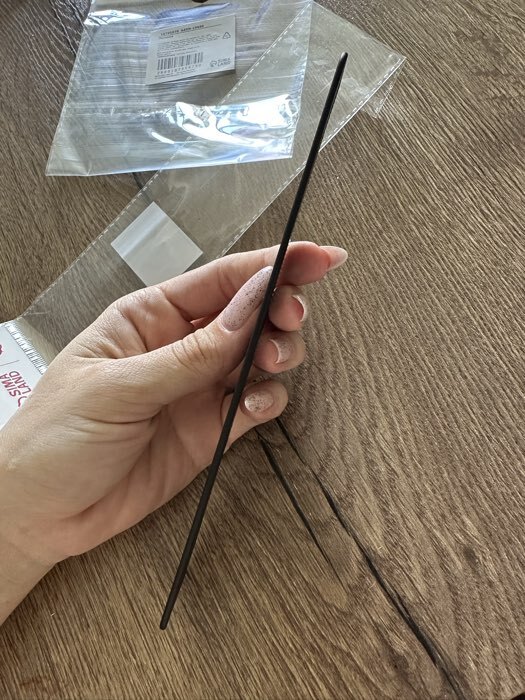Фотография покупателя товара Расчёска комбинированная, скошенная, 18.7×3(±1) см, чёрная - Фото 2