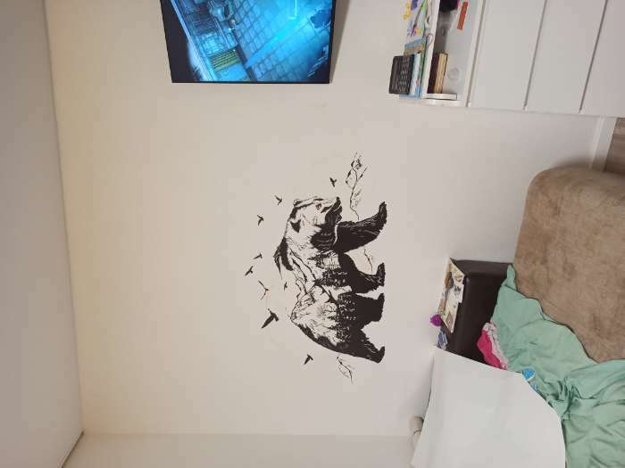 Фотография покупателя товара Наклейка интерьерная «Медведь - царь тайги», 60×90 см - Фото 2