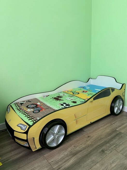 Фотография покупателя товара Кровать машина «Турбо», цвет жёлтый, без подсветки - Фото 1