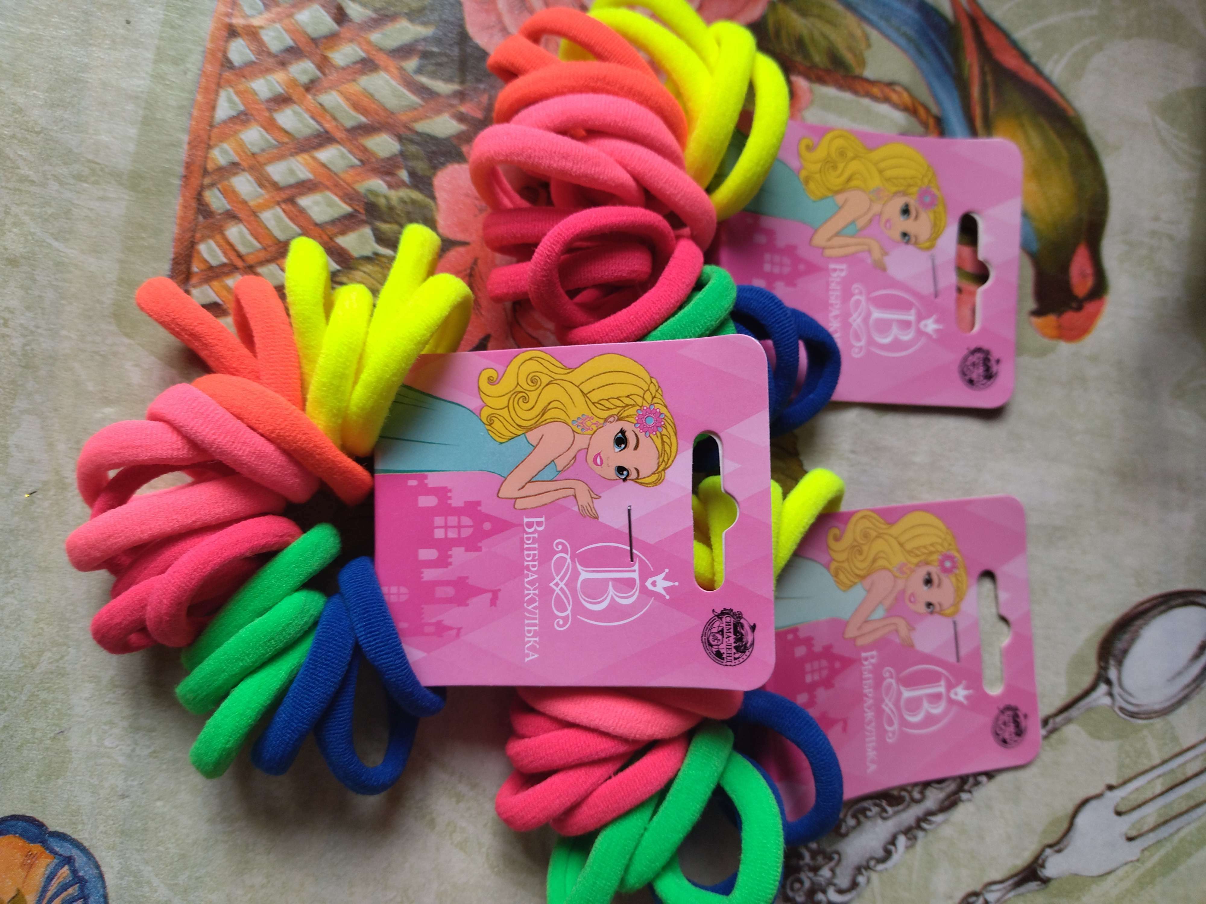 Фотография покупателя товара Резинка для волос "Махрушка" (набор 20 шт) радуга, микс