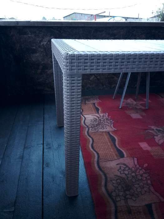 Фотография покупателя товара Стол садовый Rattan, 153.2×78.9×70.1 см, пластиковый, цвет тёплый орех - Фото 1