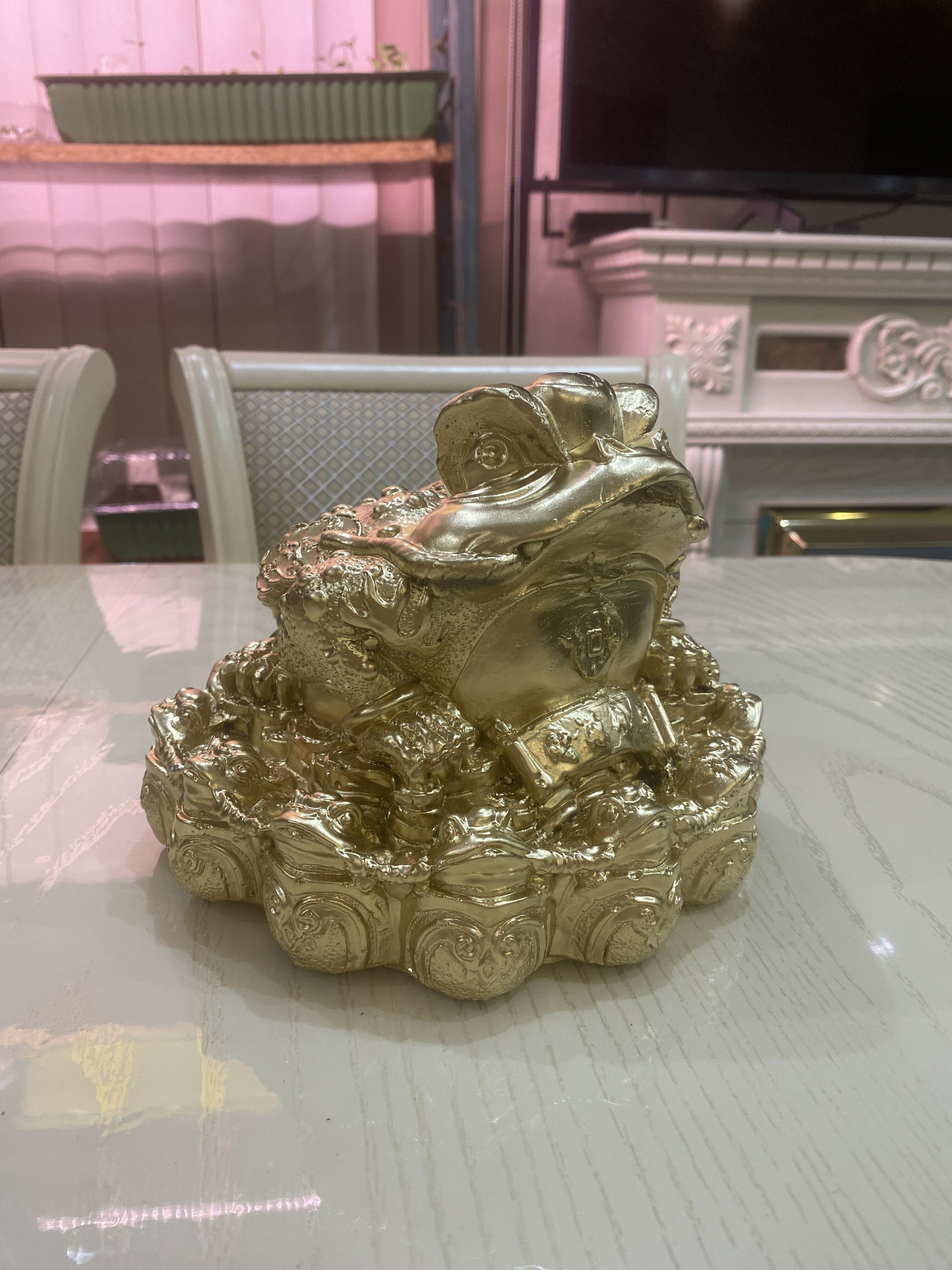Фотография покупателя товара Копилка "Жаба фэн-шуй" золото, 18х18см - Фото 1