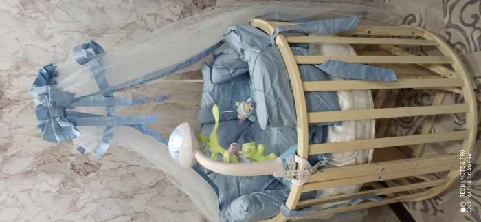 Фотография покупателя товара Кроватка-трансформер 6 в 1 Sofia 2 «Корона», универсальный маятник, круглая/овальная, цвет слоновая кость