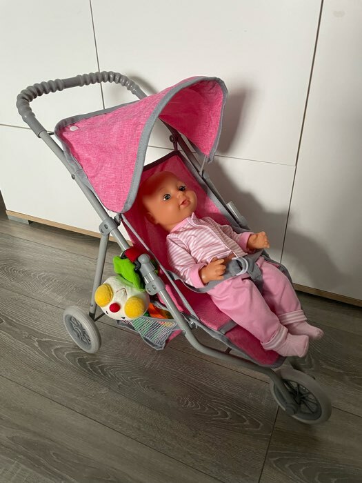 Фотография покупателя товара Коляска для кукол летняя, трехколёсная, металлический каркас - Фото 1