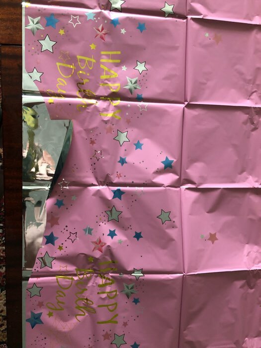 Фотография покупателя товара Скатерть «С Днём Рождения» 137×183 см, цвет розовый - Фото 4